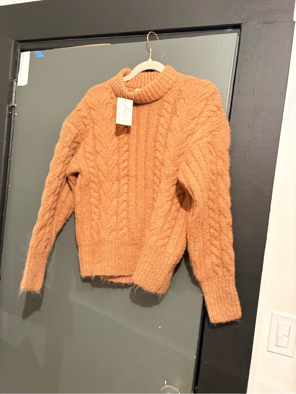 a new day Cable Knit Turtleneck Sweater in Burnt Orange